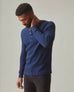Men's Waffle Long Sleeve Henley - Pageant Blue
